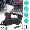 Portable Tire Inflator 120 PSI Maximum 90W Powered Tire Pump with Digital Display LED Light Inflatable Nozzle Needle Fuse Air Compressor for Bikes Mot