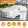 Full Coverage Car Cover Waterproof UV Protection Automotive Cover Outdoor Universal Car Cover with Reflective Strips Installation Straps Buckle
