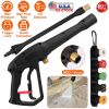 1/4in High Pressure Car Washer Sprayer 3000PSI Pressure Washer Gun Car Foam Sprayer with Jet Wand 5 Nozzle Tips M22-14 Connector