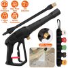 1/4in High Pressure Car Washer Sprayer 3000PSI Pressure Washer Gun Car Foam Sprayer with Jet Wand 5 Nozzle Tips M22-14 Connector