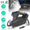 Portable Tire Inflator 120 PSI Maximum 90W Powered Tire Pump with Digital Display LED Light Inflatable Nozzle Needle Fuse Air Compressor for Bikes Mot