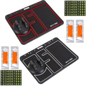 Non-slip Car Phone Mat 4 In1 Dashboard 360° Rotatable Phone Holder Pad with Aroma Parking Number Plate Glow In Dark