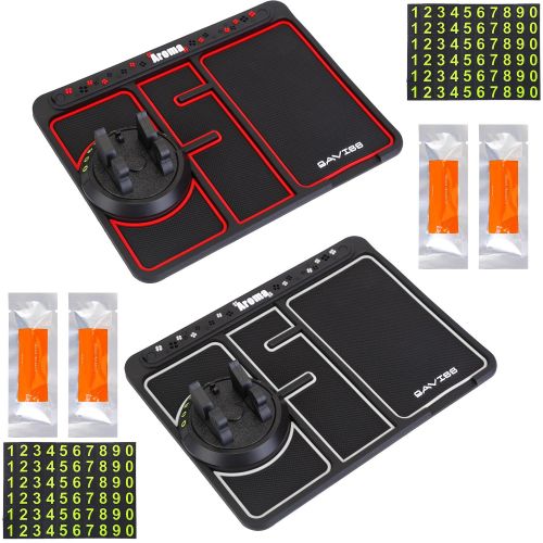 Non-slip Car Phone Mat 4 In1 Dashboard 360° Rotatable Phone Holder Pad with Aroma Parking Number Plate Glow In Dark