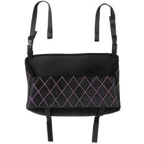 Car Handbag Purse Holder for Front Seat Storage Net Bag Pocket for Car Between Seats Rhinestone Bling Women Automotive Organizer