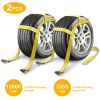 2Pcs Car Basket Straps Adjustable Tow Dolly Tire Basket Straps with Flat Hooks