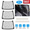 3Pcs Mesh Pockets Seat Side Back Wallet Phone Storage Net Bag Framed Stretch Car Bus Organizer Holder For Auto RV SUV Boat