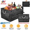 Car Trunk Organizer Collapsible Multi-Compartments Storage Cargo Box/ Cover Nonslip Bottom