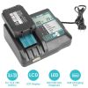 Rapid Charger Replacement Fit for Makita 14.4-18V Battery BL1860 BL1830 BL1850 with
LCD Display USB Port