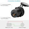 1Pc 2 USB Charger 12-24V Car Cigarette Lighter Socket Splitter Dual USB 2.1A Outlet Car Charger IP65 waterproof for Car Boat Marine Mobile