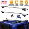 2Pcs Car Roof Top Crossbar Rack Aluminum Alloy Luggage Carrier Rack 330lbs Max Load w/Lock Fit Most Cars SUVs