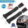2Pcs Car Seat Belt Extender 14.37in Buckle Tongue Webbing Extension Safety Belt Auto Belt Clip Lengthening