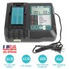 Rapid Charger Replacement Fit for Makita 14.4-18V Battery BL1860 BL1830 BL1850 with
LCD Display USB Port