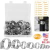 60Pcs Hose Clamp Set Stainless Steel Adjustable Worm Gear Assortment Pipe Tube Hose Clip Kit For Plumbing Automotive Mechanical