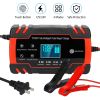 Car Battery Charger 12V/8A 24V/4A Smart Automatic Battery Charger w/LCD Display Pulse Repair Battery Charger For Car Truck Motorcycle RV SUV