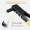 Hand Riveter Pop Rivet Gun 9.5inches Heavy Duty 4 Different Nozzles 1 Wrench Included Riveting Tool