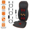 Vibrating Back Massager with Heat Chair Pad Rolling Massage Seat Cushion Electric Heating Massager Thermal Back Massager for Home Car Use