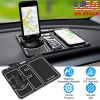 Non-slip Car Phone Mat 4 In1 Dashboard 360° Rotatable Phone Holder Pad with Aroma Parking Number Plate Glow In Dark