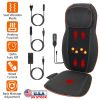 Vibrating Back Massager with Heat Chair Pad Rolling Massage Seat Cushion Electric Heating Massager Thermal Back Massager for Home Car Use