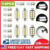 14Pcs T10 41mm Festoon LED Light Bulb Interior Dome Map LED Lights License Plate Trunk Side Positioning Lights 6000K White