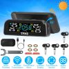 Wireless Solar Car Tire Pressure Monitoring System Auto Tire Pressure Monitor with Built-in Sensors Temperature Alarm for Car SUV Sedan RV