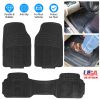 3Pcs Automotive Floor Mats Set Front Rear PVC Rubber Floor Mats Heavy Duty Drive Vehicle Car Mats with Trimmable Design Fit Most Cars SUVs Trucks