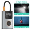 Portable Mini Tire Inflator with Digital Display LED Light SOS Light Emergency Power Bank 150 PSI Tire Pump with Inflatable Nozzle Needle Fuse Air Com