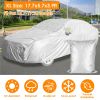 Full Coverage Car Cover Waterproof UV Protection Automotive Cover Outdoor Universal Car Cover with Reflective Strips Installation Straps Buckle