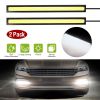 2Pcs LED Daytime Running Lights Car LED COB DRL Fog Lights IP45 Waterproof LED Strip Fog Day Driving Lamp Sticker for 12V Car Interior Exterior Use