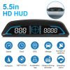 Universal Car HUD GPS Head up Display Speedometer Odometer with Acceleration Time Compass Altitude Driving Distance Over Speed Alarm HD LED Display fo