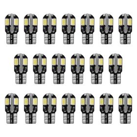 20Pcs T10 SMD5730 LED Light Bulbs 6000K Wedge Light Lamps Dome Map License Plate Car Interior Festoon Lights Kits