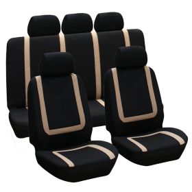 9Pcs Full Set Car Seat Covers For Auto Truck SUV Universal Front Rear Car Seats Headrest Protectors Split Bench Compatible