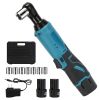 3/8” Cordless Electric Ratchet Wrench Set Right Angle Wrench with 2Pcs 1200mAh Batteries and Charger 7 Sockets 400RPM