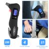 Auto Digital Tire Pressure Gauge 150 PSI 4 Settings LED Flashlight Window Breaker Seat Belt Cutter Emergency Tools 5 in 1 for Car Truck