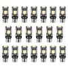 20Pcs T10 SMD5050 LED Light Bulbs 6000K Wedge Light Lamps Dome Map License Plate Car Interior Festoon Lights Kits