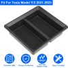 Center Console Organizer Tray Fit For 2021 2022 2023 Tesla Model 3 Model Y Armrest Drawer Storage Box with 2Pcs Silicone Pads