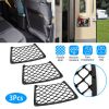 3Pcs Mesh Pockets Seat Side Back Wallet Phone Storage Net Bag Framed Stretch Car Bus Organizer Holder For Auto RV SUV Boat